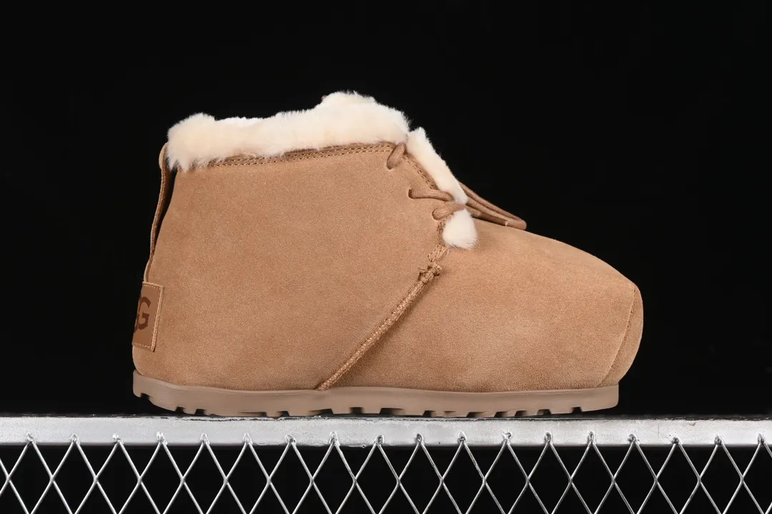 💰520 UGG Pumped Lace Up cow split leather warm and thickened snow boots 1158261 maroon #All shoes are made from the same factory as ZP. Brand OEM production line. Fully follow the ZP process and pay attention to every detail. Size: 35 36 37 38 39 40